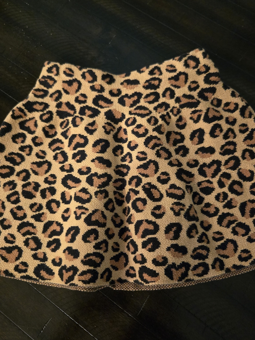 Leopard Print Knit Skirt - Tan and Black Size 5/6. New. No Tags